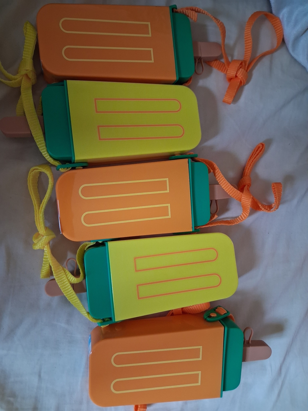 Colorful Popsicle Crossbody Bag - Neon Orange & Yellow